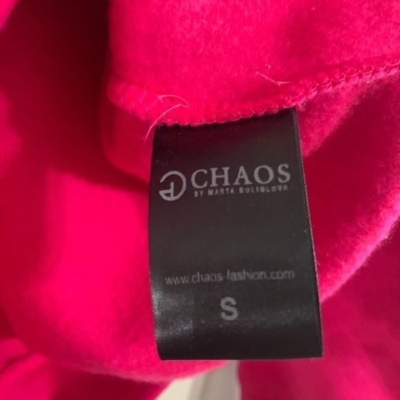 Chaos By‎ Marta Boliglova Sweatshirt Size S "Chaos" Embroidered Crew Neck Pink - Picture 5 of 5